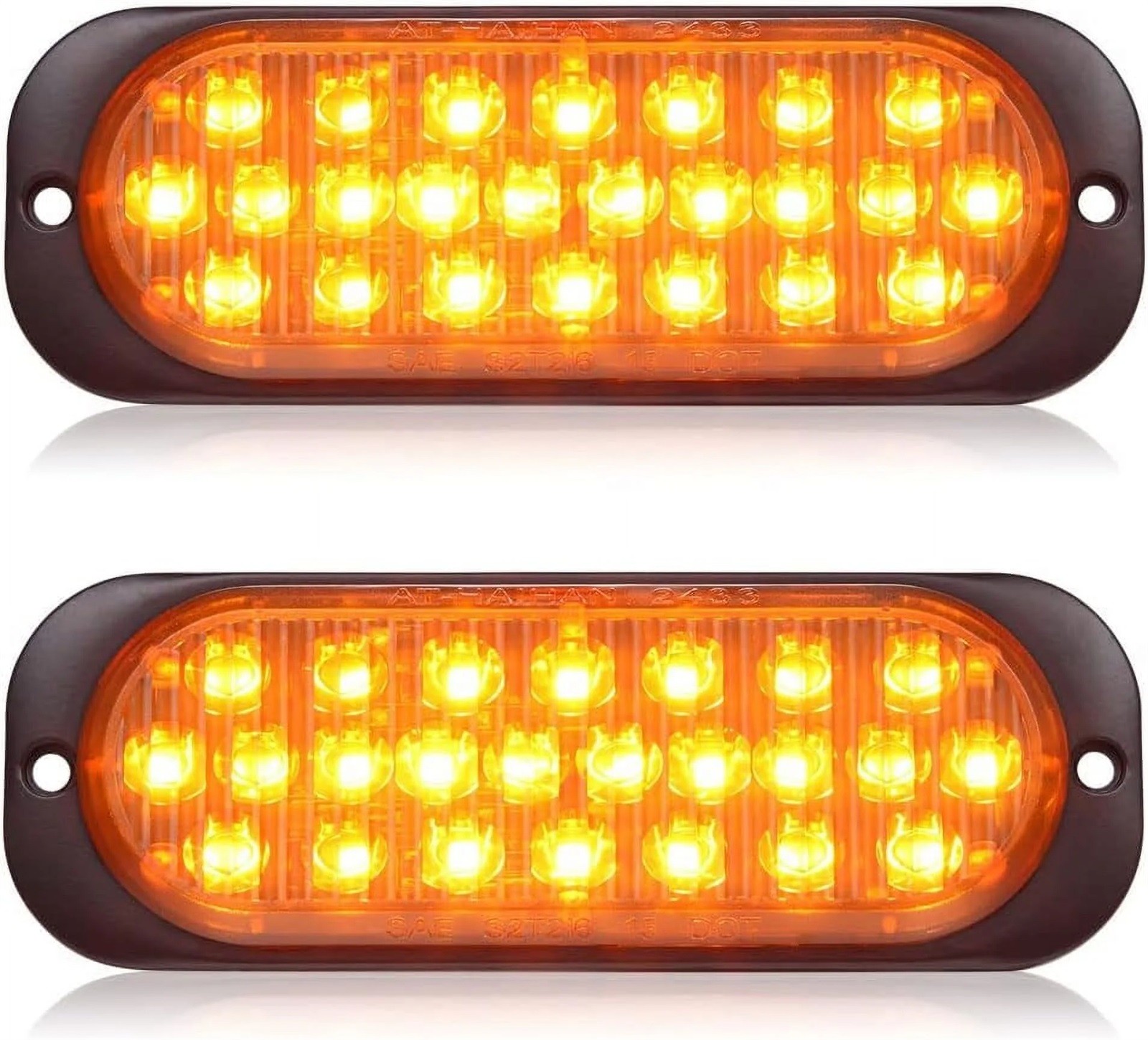 Hekwup Pack Of 2 Aluminum Housing Red LED Trailer Stop Brake Turn Tail Lights, DOT Compliant Waterproof Surface Mount Lighting For Truck Tractor RV